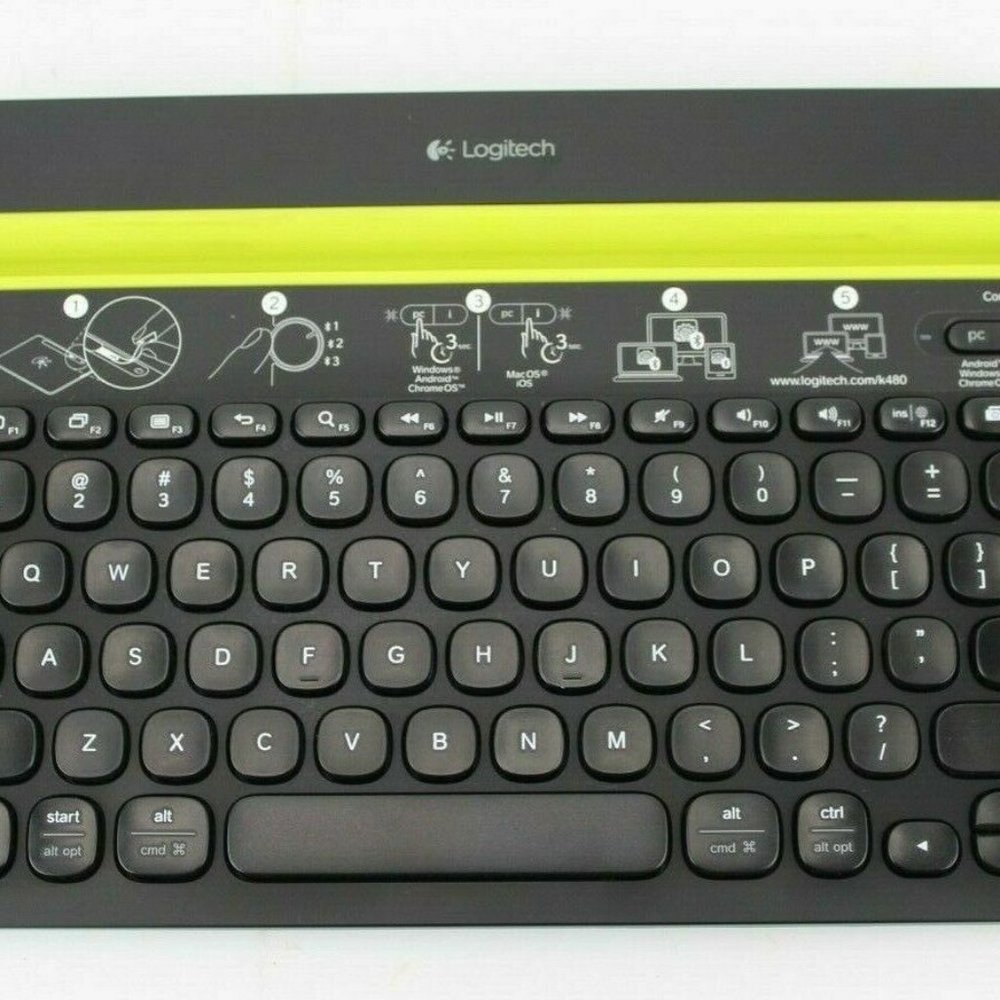 Logitech K480 920-006342 Black Bluetooth Wireless Mini Multi-Device Keyboard